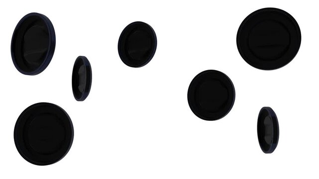Floating Black Coffee Cup Lids Seamless Loop 4K Animation
