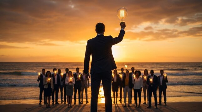 Inspirational leadership leading by example to ignite creativity and innovation within a team.