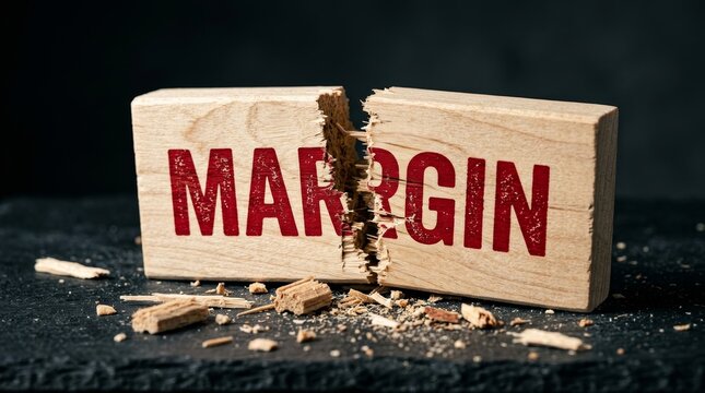 Symbolic representation of margin being chipped away to show limits and loss of control.