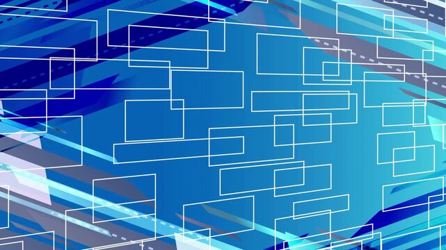 Abstract Blue Geometric Rectangles Motion Pattern 4K