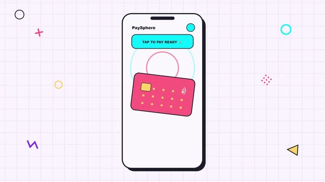 Mobile Banking and Contactless Payment App Interface Animation