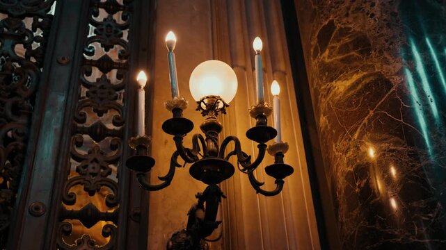 Sacred lights and candles in an Italian church
