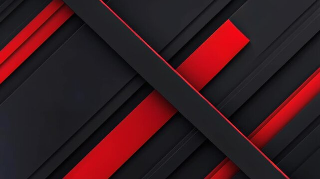 Abstract Red and Black Geometric Pattern: A dynamic abstract composition featuring overlapping planes of deep black and vibrant red, creating a sense of depth and modern design.