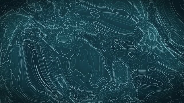 Abstract topographic map lines on a dark teal background with glowing effect