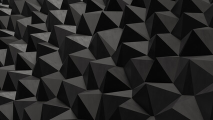 Obraz premium Dark Geometric Polygon Wall Background 3d render.