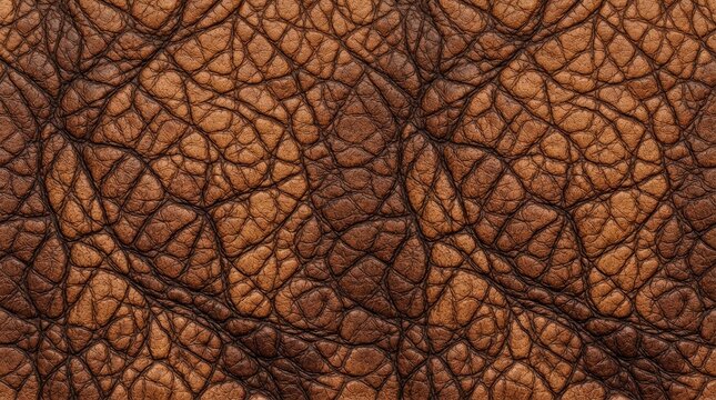 Close up texture of aged brown leather material