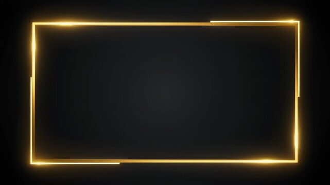 Luxury corporate technology background on black surface with thin elegant gold title frame