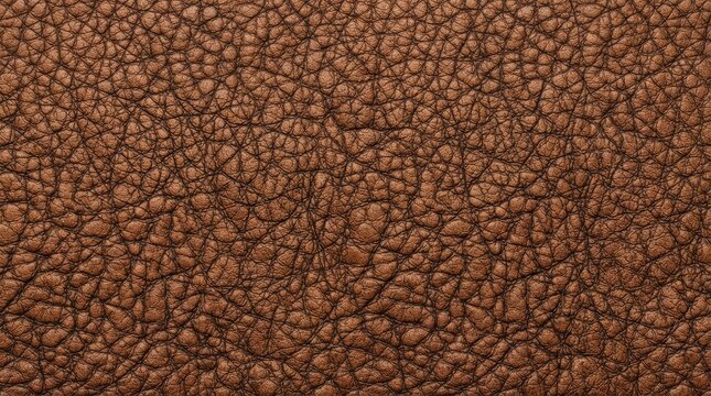 Close up of a rich brown textured leather surface