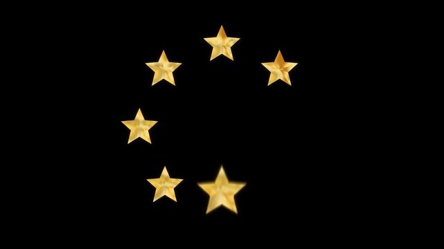 Golden star circle animation for award, premium and quality concepts, with black background and green screen version for branding, reviews, promos and luxury visuals