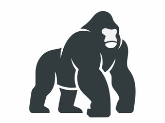 Silverback Gorilla Silhouette Vector Flat Style © dean