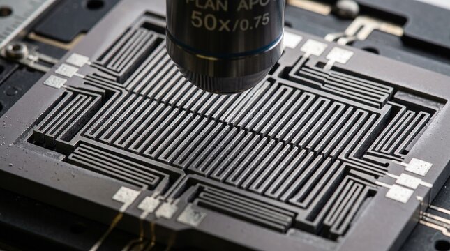 High Magnification Microscopic Inspection of Microfabricated Circuit Patterns