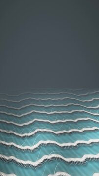 Travertine Rimstone Terraces With Milky Thermal Pools and Steam Haze Copy Space Seamless Loop in deep turquoise tones vertical 9:16
