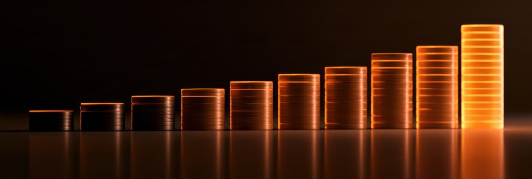 Concept shows a path from debt and savings toward financial freedom with glowing milestones along the journey.