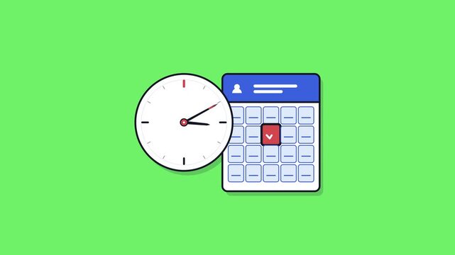 Time management icons showing calendar scheduling and appointment planning process