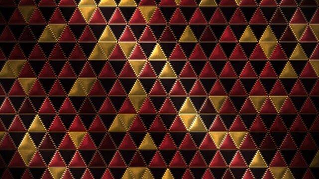 Japanese Uroko Triangle Scale Pattern Gold Shimmer Seamless Loop in rich crimson tones