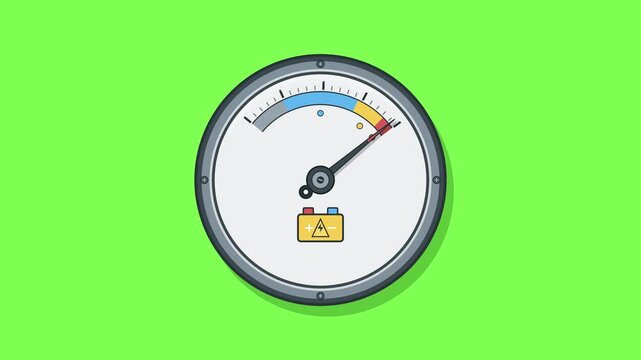 Battery charge level indicator gauges showing progress in a sequence