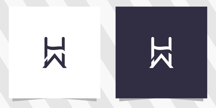 letter hw wh logo design vector