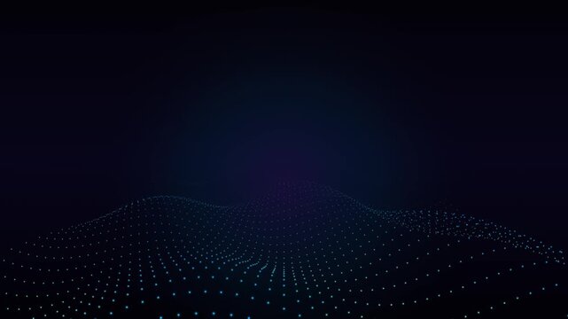 Abstract Digital Network Wave in Dark Cyberspace.
