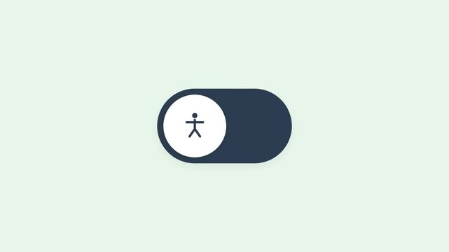 Accessibility Toggle Switch Animation with Person Icon Interface.