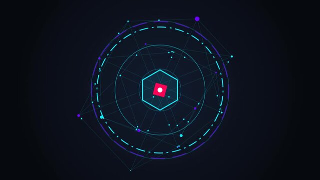 Futuristic Sci Fi HUD Interface Target Radar Animation.