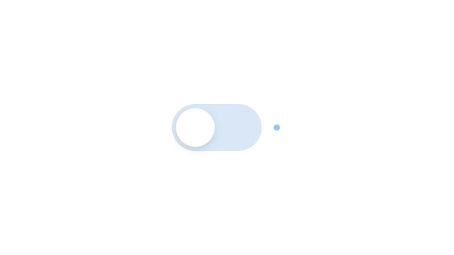 Minimalist Toggle Switch Animation Turning On and Off on White Background.