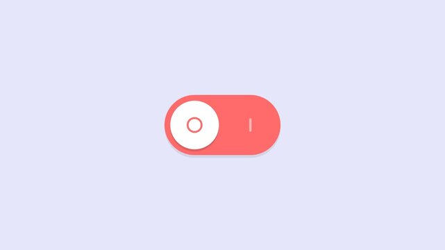 Minimalist Toggle Switch Animation Turning On and Off.