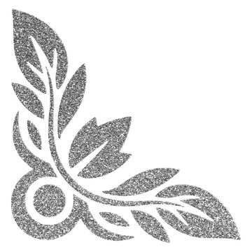 Silver Glitter Decorative Leaves Corner