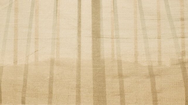 Beige Sheer Curtain Fabric Texture with Vertical Striped Pattern Copy Space