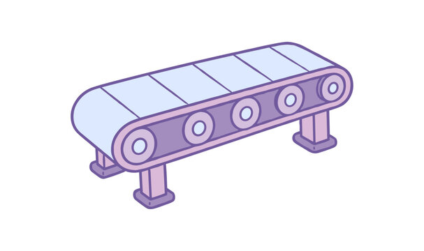 Pastel Industrial Conveyor Belt Vector Illustration