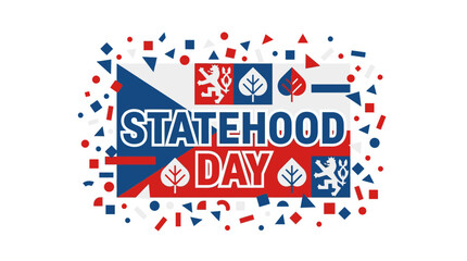 Obraz premium Czech Republic Statehood Day Celebration Graphic with National Colors