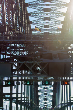 Intricate steel framework of Sydney Harbour Bridge
