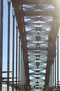 Intricate steel framework of Sydney Harbour Bridge