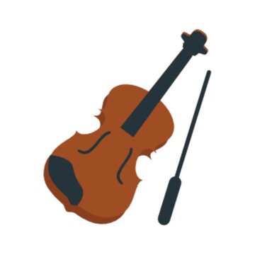 violin on white background