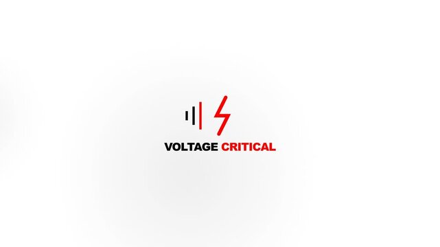 Voltage Critical Red Lightning Symbol Shooting in White Studio