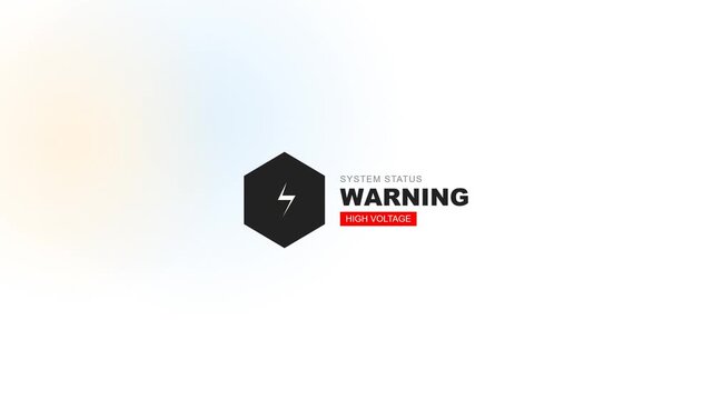 System Status Warning High Voltage Displaying in Minimal White Background