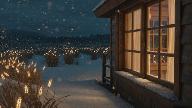 house in the snow
