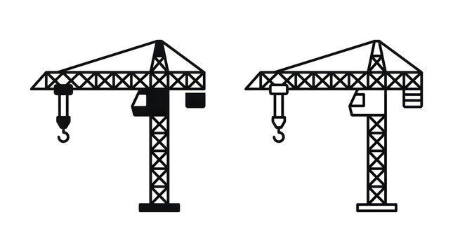 Two tower cranes lifting heavy loads