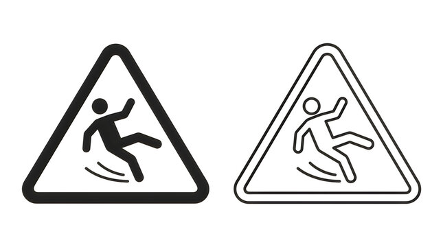 Warning signs of a person slipping or falling