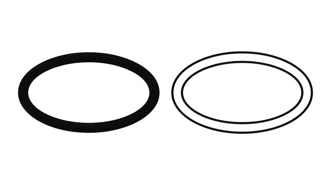 Simple black oval and elliptical shapes comparison