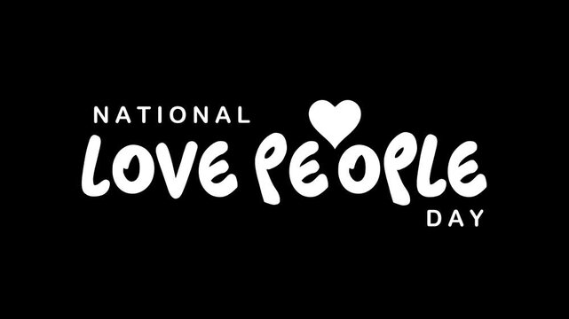 Happy national love people day text animation perfect for patriotic promotional videos.