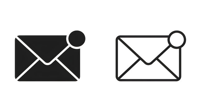 Modern envelope icon with circular badge