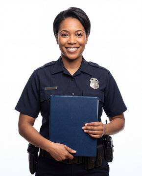 American community police officer representing public safety, neighborhood engagement, communication, trust and community-oriented law enforcement.