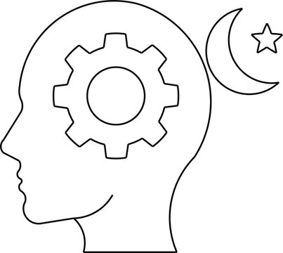 Night Shift Productivity Mind Vector Icon &ndash; Mental Focus and Cognitive Performance