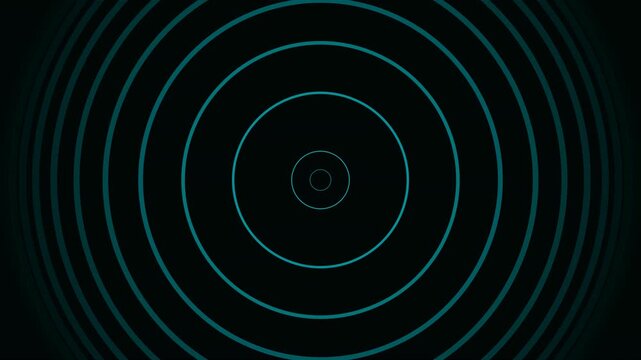 Abstract concentric circles with glowing blue lines on dark background