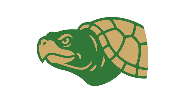 Green Turtle Head Mascot Logo, Animal Emblem, Reptile Character