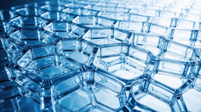 Macro view of electrolyzer membrane layer inside hydrogen stack. Close up of technical component for clean green energy production. Advanced industrial material shows complex structure for fuel cell