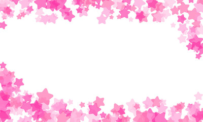 Obraz premium Pink star confetti. Decorative pink twinkle stars on white background design
