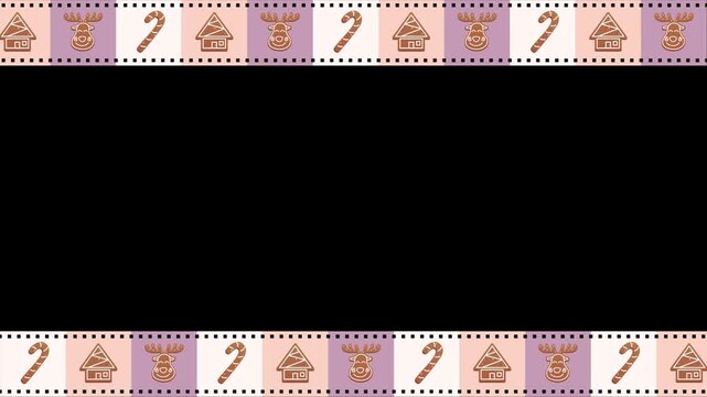 border frame gingerbread animation for element design Christmas