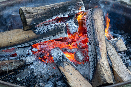 Old campfire, embers