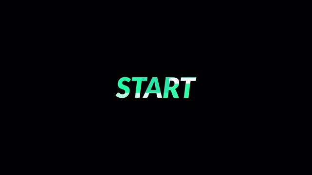 Start Button animation on transparent background, Animated start button with Smooth Pop Up Motion and Interactive Gaming UI Effect.